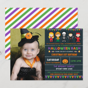 Halloween Costume Party Spooky Kids Birthday Party Invitation