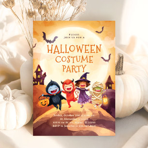 Halloween Costume Party Trick Treat Kids Invitation