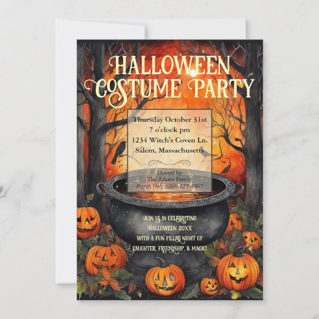 Halloween Costume Party Watercolor  Invitation (Front)