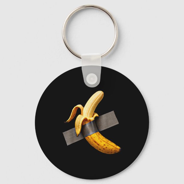 Halloween Costume Peeled Banana Funny Duct Tape Ba Key Ring (Front)