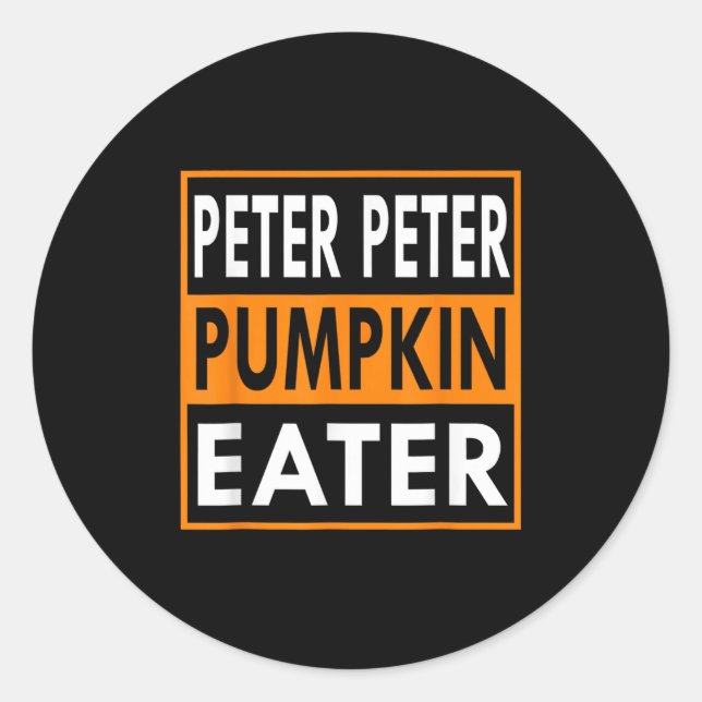 Halloween Costume Peter Pumpkin Eater  Classic Round Sticker (Front)