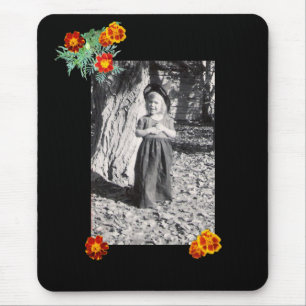 Halloween Costume Photo Marigolds Black Mousepad