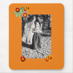 Halloween Costume Photo Marigolds Orange Mousepad