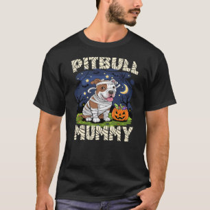 Halloween Costume Pitbull Lover Mummy Dog Owner T-Shirt