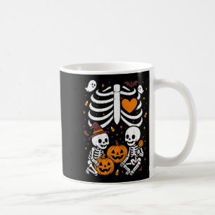 Halloween Costume Pregnant Woman Twins Pumpkin Rib Coffee Mug