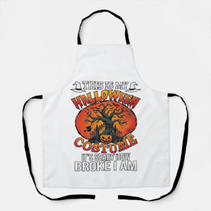 Halloween Costume Scary Broke Pumpkin Spooky Tree Apron