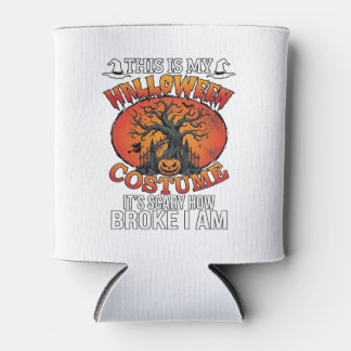 Halloween Costume Scary Broke Pumpkin Spooky Tree  Can Cooler