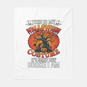 Halloween Costume Scary Broke Pumpkin Spooky Tree Fleece Blanket