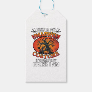 Halloween Costume Scary Broke Pumpkin Spooky Tree Gift Tags