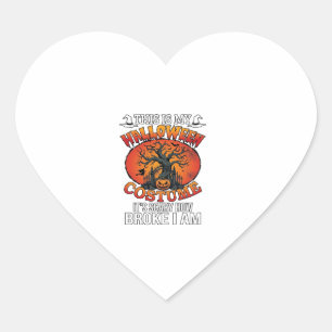 Halloween Costume Scary Broke Pumpkin Spooky Tree Heart Sticker