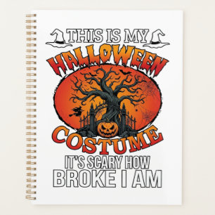 Halloween Costume Scary Broke Pumpkin Spooky Tree Planner