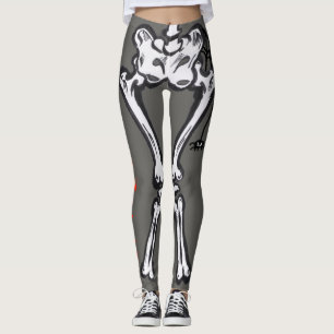 Halloween Costume Scary Skeloton Cust. Legging