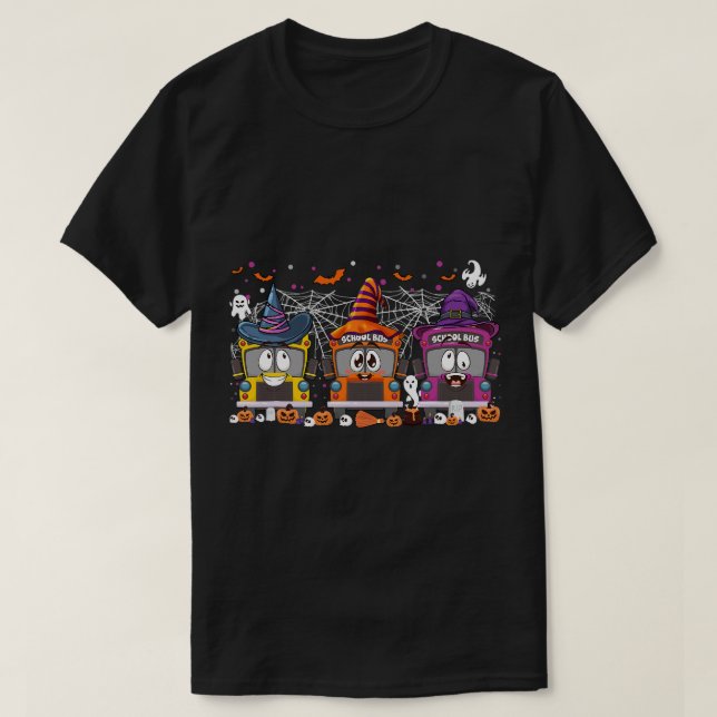 Halloween Costume School Bus Driver Happy Hallowee T-Shirt (Design Front)