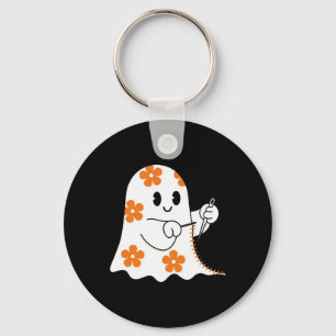 Halloween Costume Sewing Ghost Boo Funny Sewing Lo Key Ring