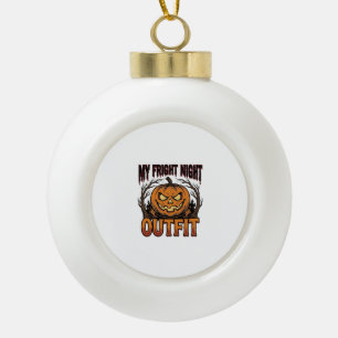 Halloween Costume Shirt Spooky Pumpkin Outfit_1 Ceramic Ball Christmas Ornament