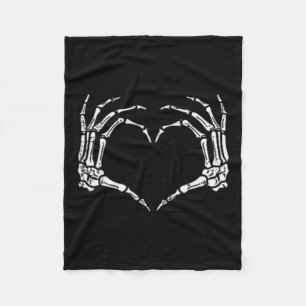 Halloween Costume Skeleton Hands Heart Sign Mens W Fleece Blanket