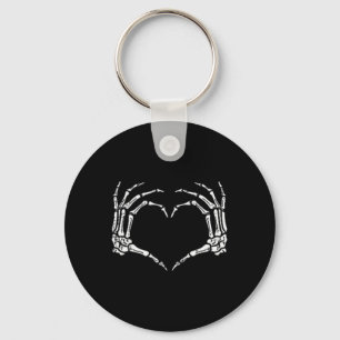 Halloween Costume Skeleton Hands Heart Sign Mens W Key Ring