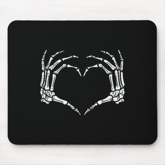 Halloween Costume Skeleton Hands Heart Sign Mens W Mouse Mat (Front)