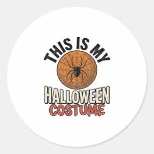 Halloween Costume Spider Web Vintage Shirt Design_ Classic Round Sticker
