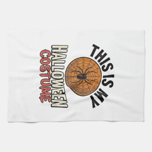 Halloween Costume Spider Web Vintage Shirt Design_ Tea Towel