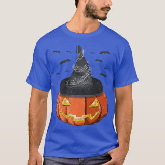Halloween Costume Spooky Jack O Lantern Witch Hat  T-Shirt