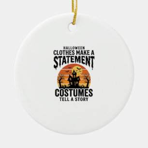 Halloween Costume Statement Vintage Shirt Design_1 Ceramic Tree Decoration