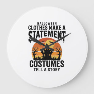 Halloween Costume Statement Vintage Shirt Design_1 Large Clock