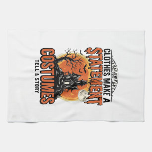 Halloween Costume Statement Vintage Vector Shirt_1 Tea Towel