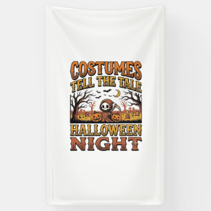 Halloween Costume Story Vintage Graveyard Typograp Banner