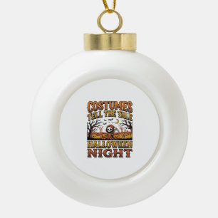 Halloween Costume Story Vintage Graveyard Typograp Ceramic Ball Christmas Ornament