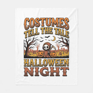 Halloween Costume Story Vintage Graveyard Typograp Fleece Blanket