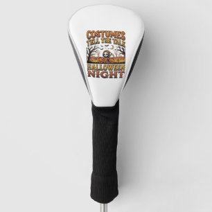 Halloween Costume Story Vintage Graveyard Typograp Golf Head Cover