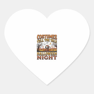 Halloween Costume Story Vintage Graveyard Typograp Heart Sticker