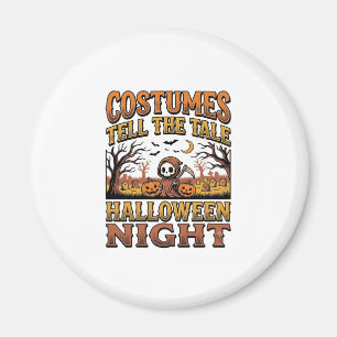 Halloween Costume Story Vintage Graveyard Typograp Magnet