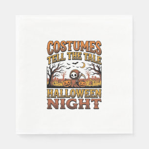 Halloween Costume Story Vintage Graveyard Typograp Napkin