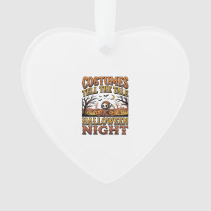 Halloween Costume Story Vintage Graveyard Typograp Ornament
