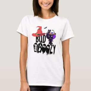 Halloween Costume Tee, Cat Witch Bad & Boozy T-Shirt