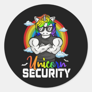 Halloween Costume Unicorn Security Matching Family Classic Round Sticker