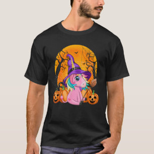 Halloween Costume Unicorn Witch Hat Pumpkin Kids G T-Shirt