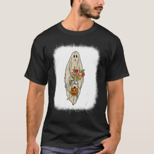Halloween Costume Vintage Floral Ghost Pumpkin Fun T-Shirt