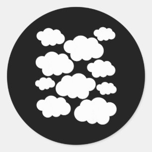Halloween Costume White Clouds  Classic Round Sticker