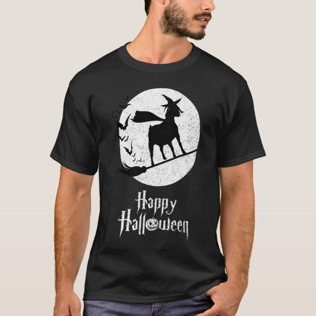 Halloween Costume Witch Boer Goat Lover T-Shirt (Front)