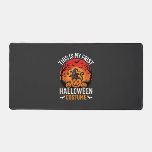 Halloween Costume Witch Cat and Pumpkin Vector Des Desk Mat