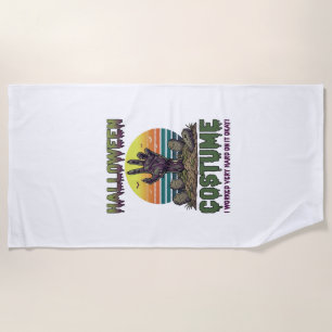 Halloween Costume Zombie Hand Graveyard Tombstones Beach Towel