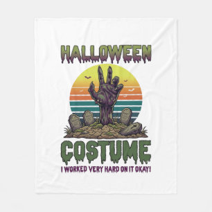 Halloween Costume Zombie Hand Graveyard Tombstones Fleece Blanket