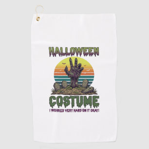 Halloween Costume Zombie Hand Graveyard Tombstones Golf Towel