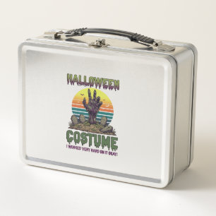 Halloween Costume Zombie Hand Graveyard Tombstones Metal Lunch Box