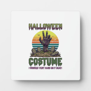 Halloween Costume Zombie Hand Graveyard Tombstones Plaque