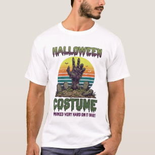 Halloween Costume Zombie Hand Graveyard Tombstones T-Shirt