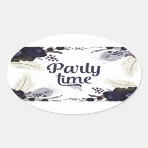 Halloween Costumes and Cocktails Masquerade Bash Oval Sticker
